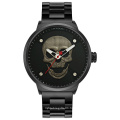 WWOOR 8867 Men Watches Skull Watch Stainless Steel Quartz Watch Fashion Wristwatches Steel Mesh Reloj Hombre
